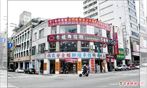 2012年中央書局舊址作為安全帽專賣店及舞蹈團（2012/09/03自由時報記者林良哲攝）