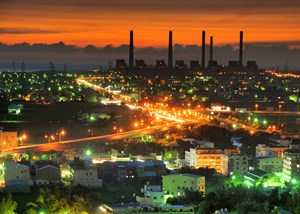 台中火力電廠夜景