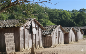 災後(九三黛納颱風摧毀)：中興新村側景 - AI 修繪圖