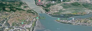 五股獅子頭與社子島一帶Google地球3D圖