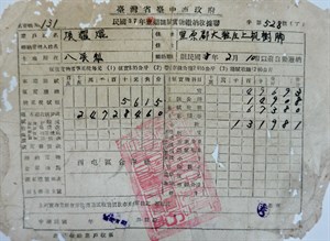 館藏民國37年田賦實物繳納收據聯