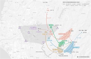 推測大武壠族群遷徙路線之軌跡。  來源：本計畫參考〈大武壠：人群移動、信仰與歌謠復振〉（劉正元、簡文敏、王民亮，2018:22）重繪。