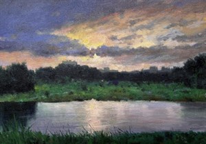 背包客的繪畫旅行-新月橋下的大漢溪 (作者：簡文仁)