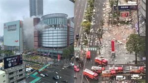 新光三越氣爆後周遭現狀和救護人馬
