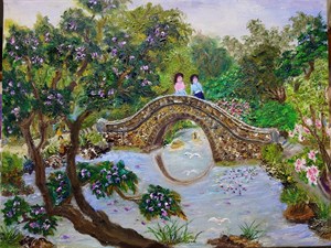 湖光盪漾姐妹情 (作者：王玉秀)