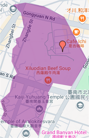 步兵第二聯隊營區位置之今昔對比(現今)