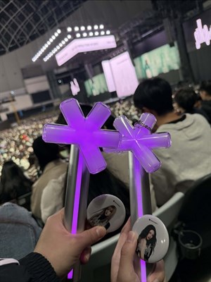 和姐姐一起去演唱會的手燈合照