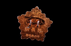 館藏公學校級長徽章背面附有別針