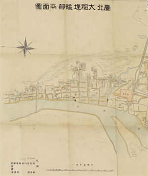 西元 1897 年的大稻埕街道圖