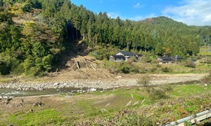 圖3、9月豪雨事件加劇河流沿岸邊坡發生崩塌