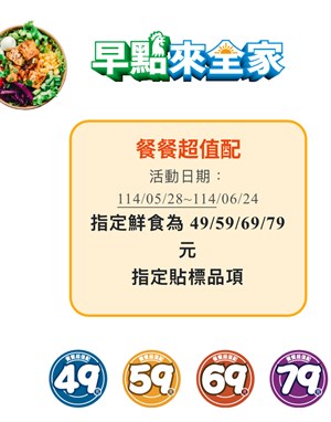 全家的早餐組合優惠