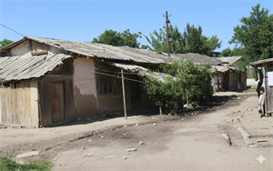 九三黛納颱風摧毀下的中興新村 - AI 修繪圖