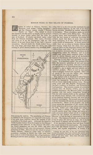 1871年發行的《週日在家》收錄了〈福爾摩沙島上的宣教任務〉，文章聚焦在英國長老教會在高雄木柵地區的宣教成果。