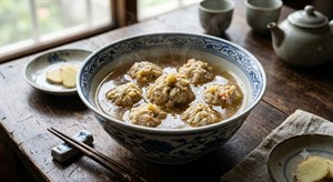 Gemini生成日治時期蟳丸（蟳餅 / 蟳糕）圖片