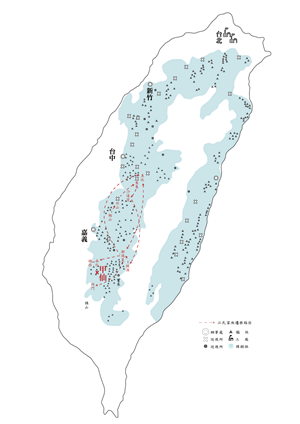 台灣樟腦江氏家族遷移路徑