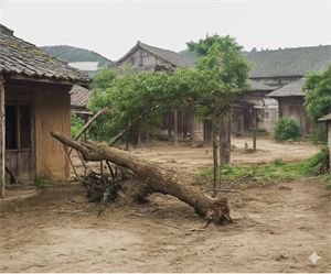 大樹均被吹折 -黛納颱風威力之猛 - AI 修繪圖