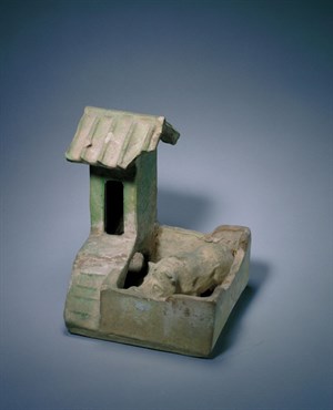 陶綠釉豬圈