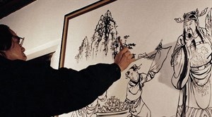 霞海城隍廟內牆的壁畫階為府城名畫師陳壽彝所作。