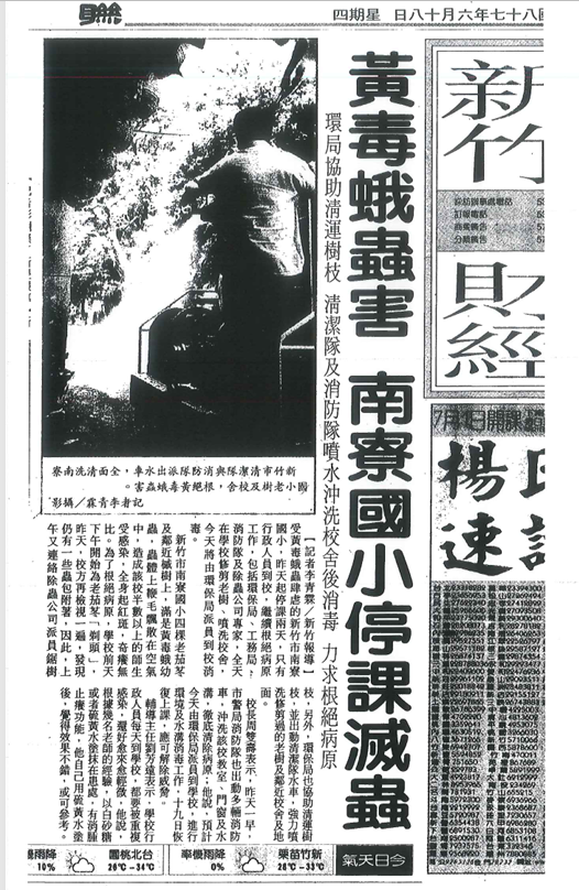 1998南寮國小毛毛蟲危機