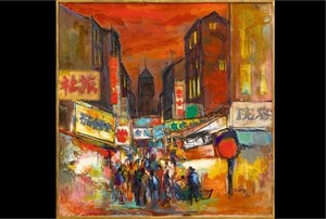 1967席德進繪製油畫作品《西門町》