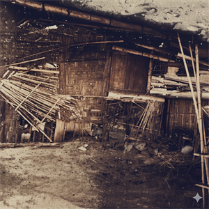 九三黛納颱風摧毀下的中興新村 - AI 修繪圖