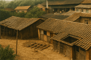 九三黛納颱風：一片凋零景象 - AI 修繪圖