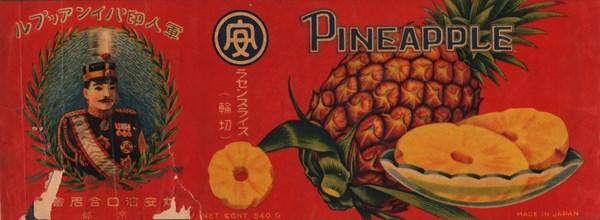 北港高中鄉土文物館館藏文物：濱口鳳梨株式會社鳳梨罐頭標籤紙