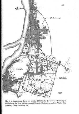 西元 1895 年的大稻埕地圖