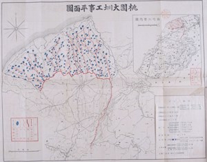 日治時期桃園大圳工事平面圖