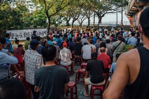 由立委郭國文召開的七股大潮溝種電公聽會，出席的漁民與觀光業者全數反對。
