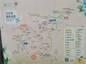 ⽵⼦湖區域地圖，盧品方結合家業與永續思維帶動湖田里觀光轉型。（圖／戴安妮）