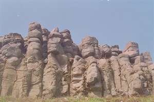 澎湖離島虎井嶼的玄武岩風光