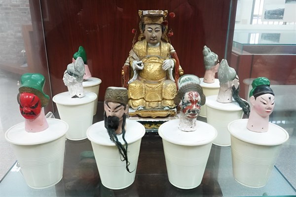 北港高中鄉土文物館館藏文物：土黏香布袋戲偶頭