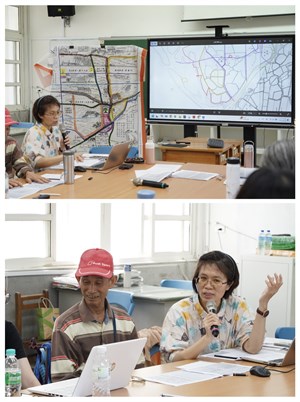 陳怡菁助理研究員展示與蔡顯榮阿伯一起進行田野調查的成果。