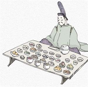 正準備享用大饗料理的日本貴族