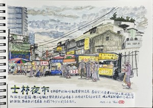 夜市即景-假日的夜市 (創作者：蔡麗玲)